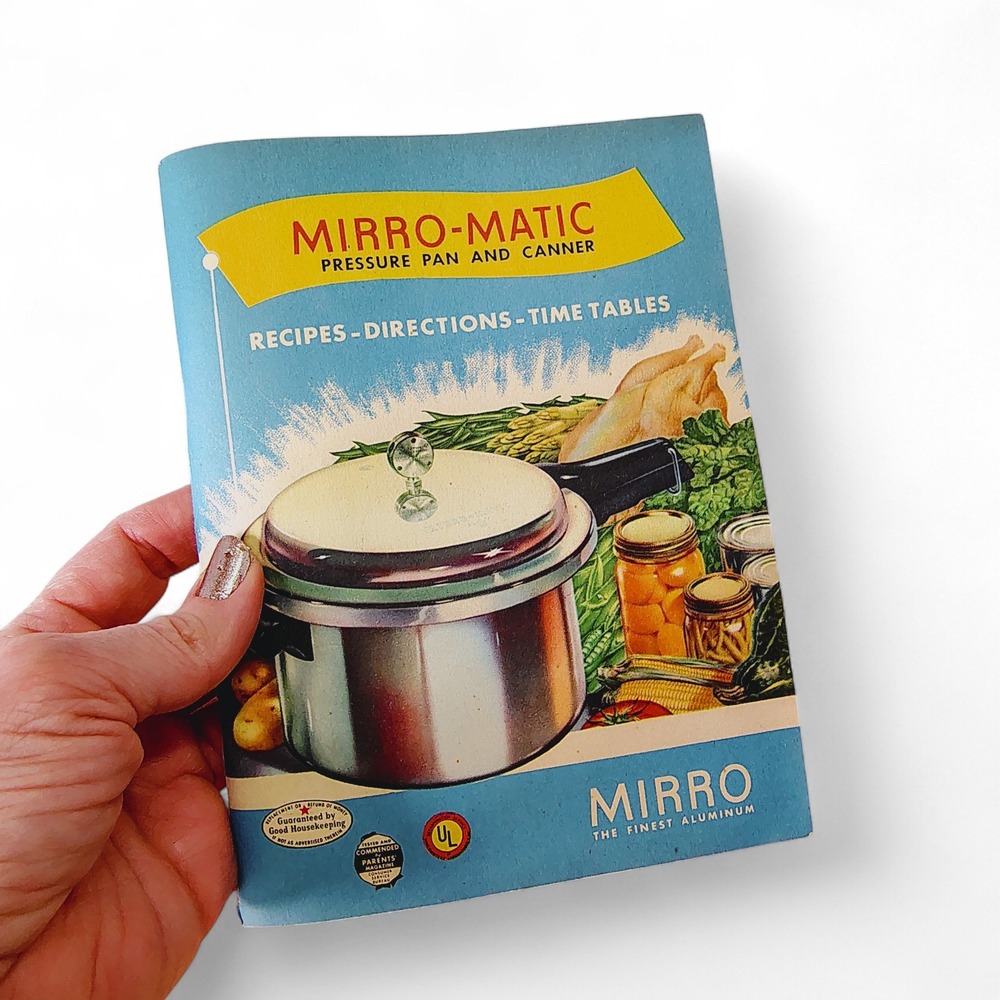 1951 Mirro-Matic Pressure Cooker Booklet Recipes Directions‎ Time Tables Vintage